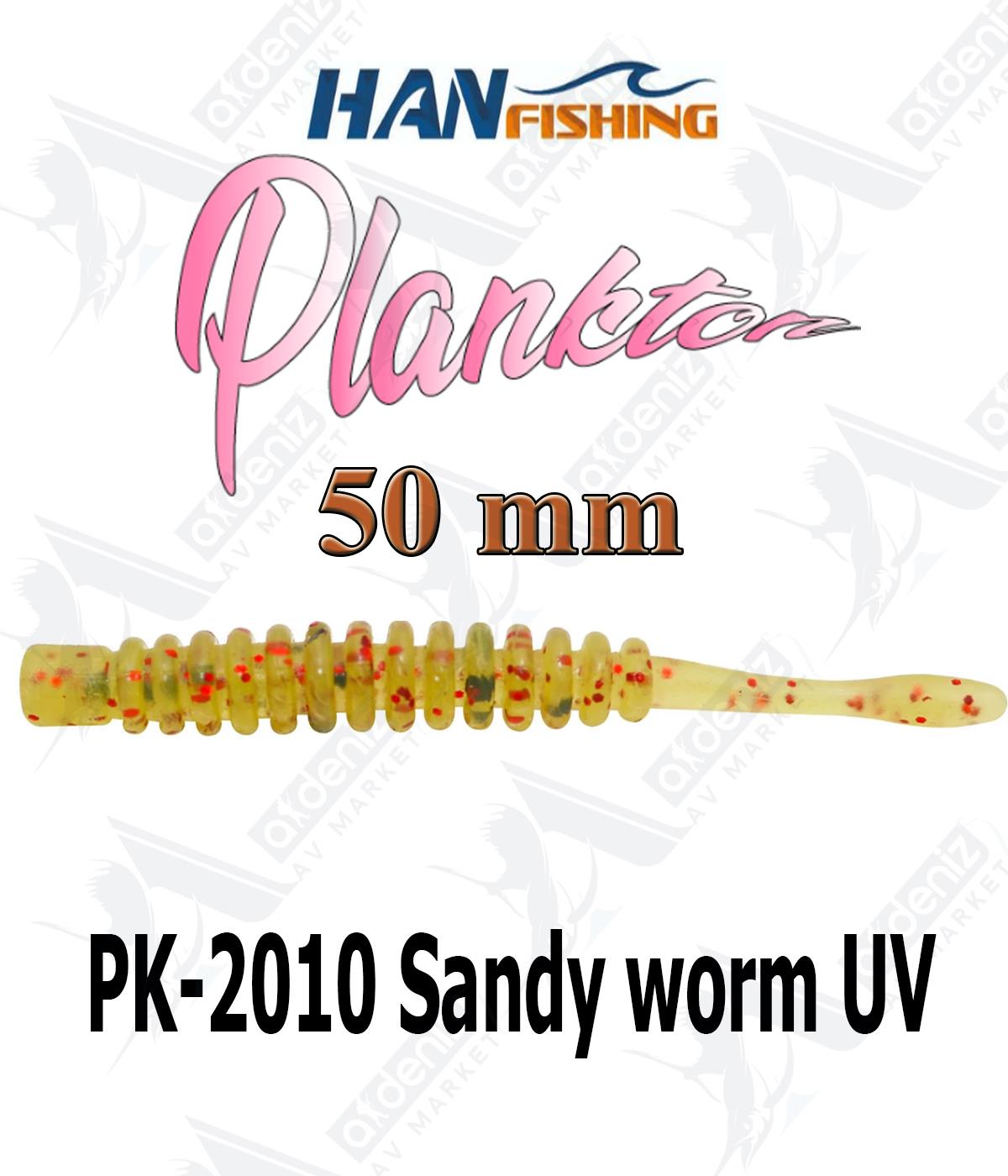Hanfish Plankton 5 Cm Lrf/Aji Silikon Kurt 10' lu Paket #PK-2010 Sandy worm UVHAN FİSHİNG