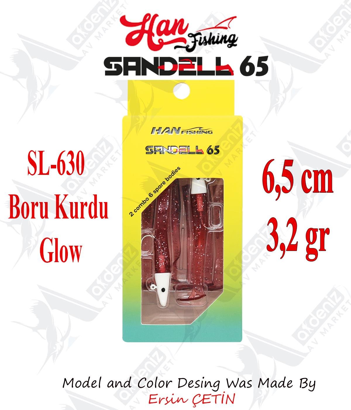 Hanfish Sandeel Silikon 65 mm #SL-630 Boru Kurdu GlowHAN FİSHİNG