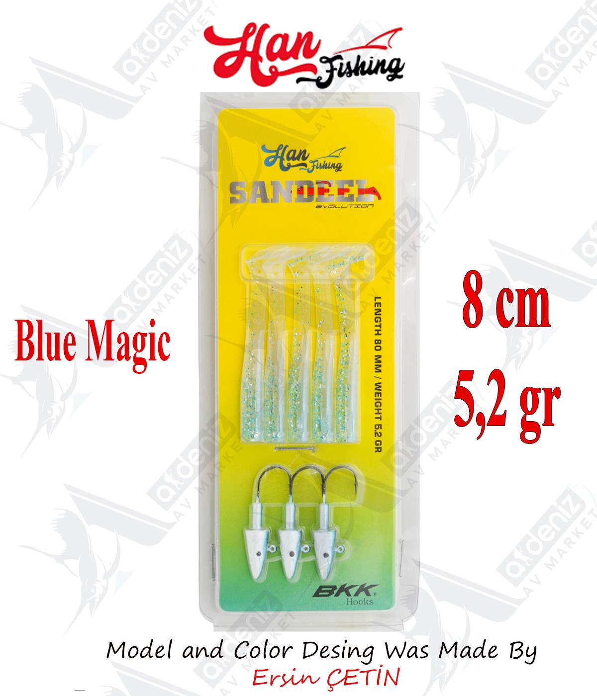 Hanfish Sandeel Silikon 80 mm #SL-804 Blue MagicHAN FİSHİNG