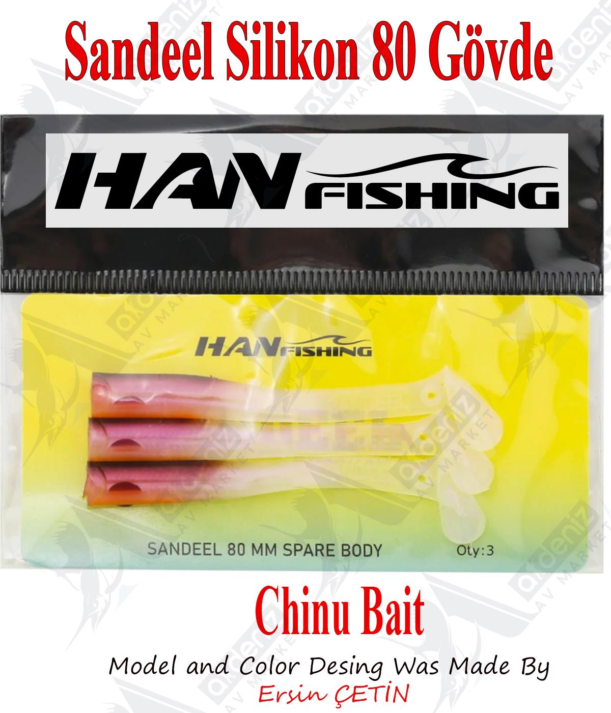 Hanfish Sandeel Silikon 80 mm Yedek Gövde SB-2050 Chinu BaitHAN FİSHİNG