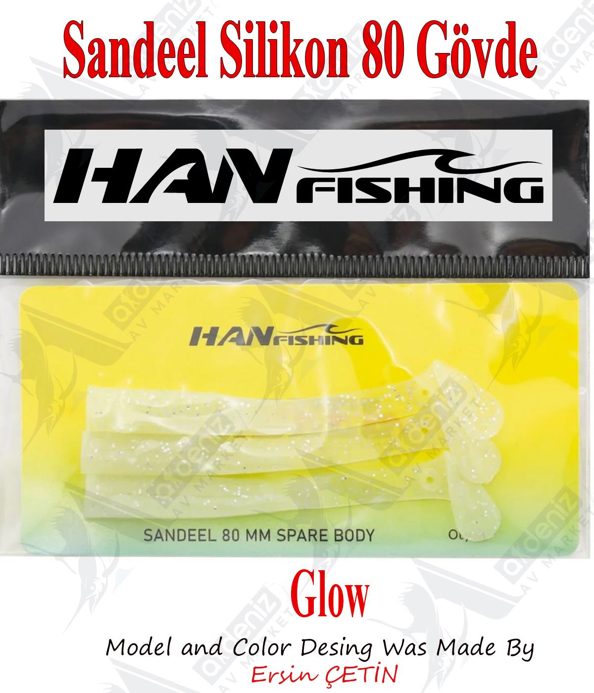 Hanfish Sandeel Silikon 80 mm Yedek Gövde SB-2020 GlowHAN FİSHİNG