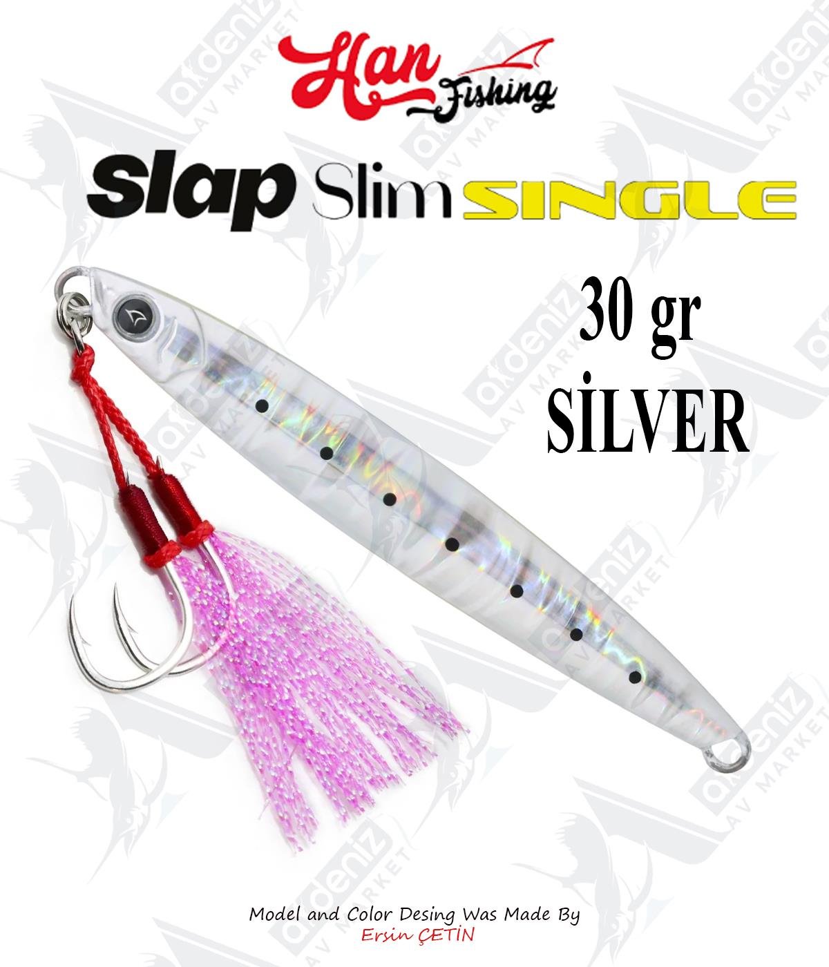 Hanfish Slap Slim Single Jigs 30 gr #SilverHAN FİSHİNG