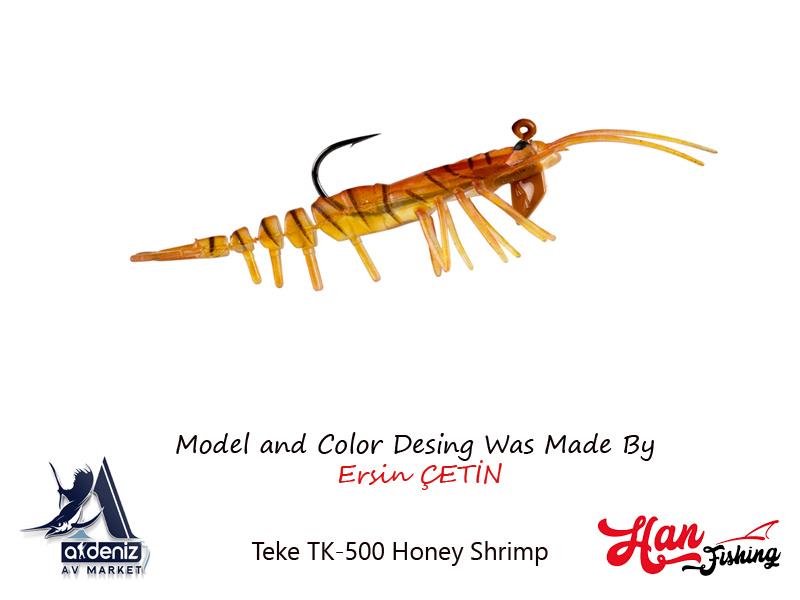 Hanfish Teke Shrimp 75 mm Silikon Karides #TK-500 Honey Shrimp