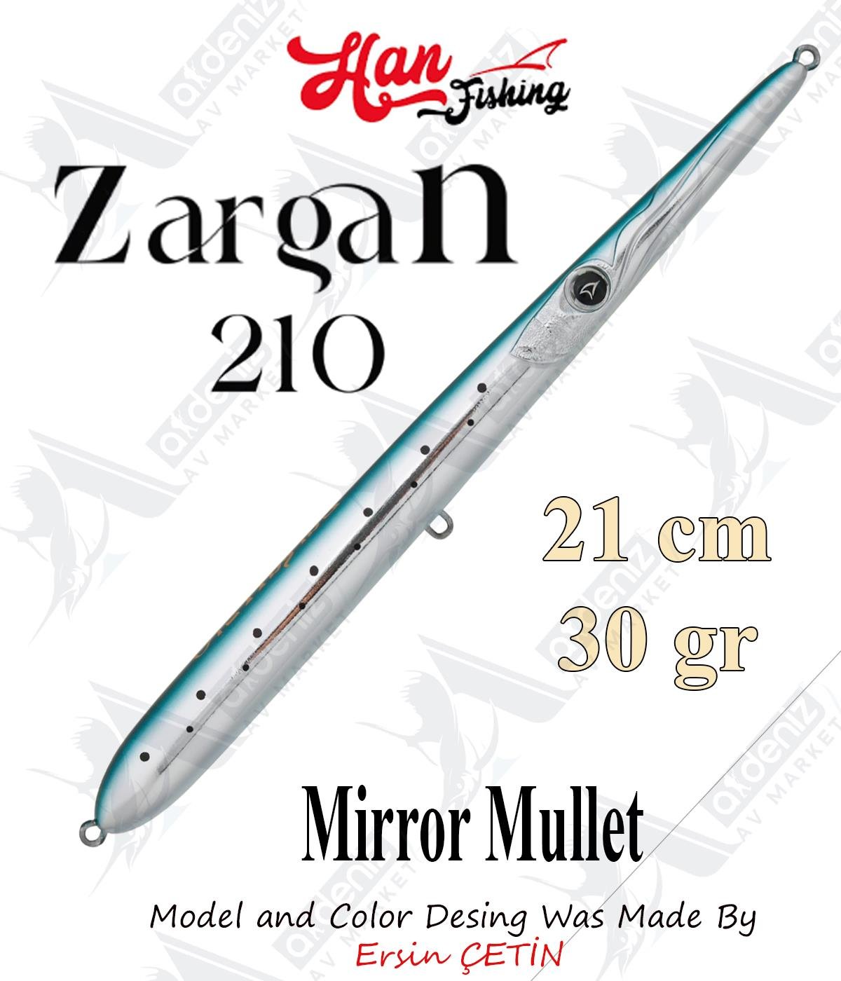 Hanfish Zargan 210mm 30gr Su Üstü Maket Balık #Z-7120 Mirror Mullet.HAN FİSHİNG