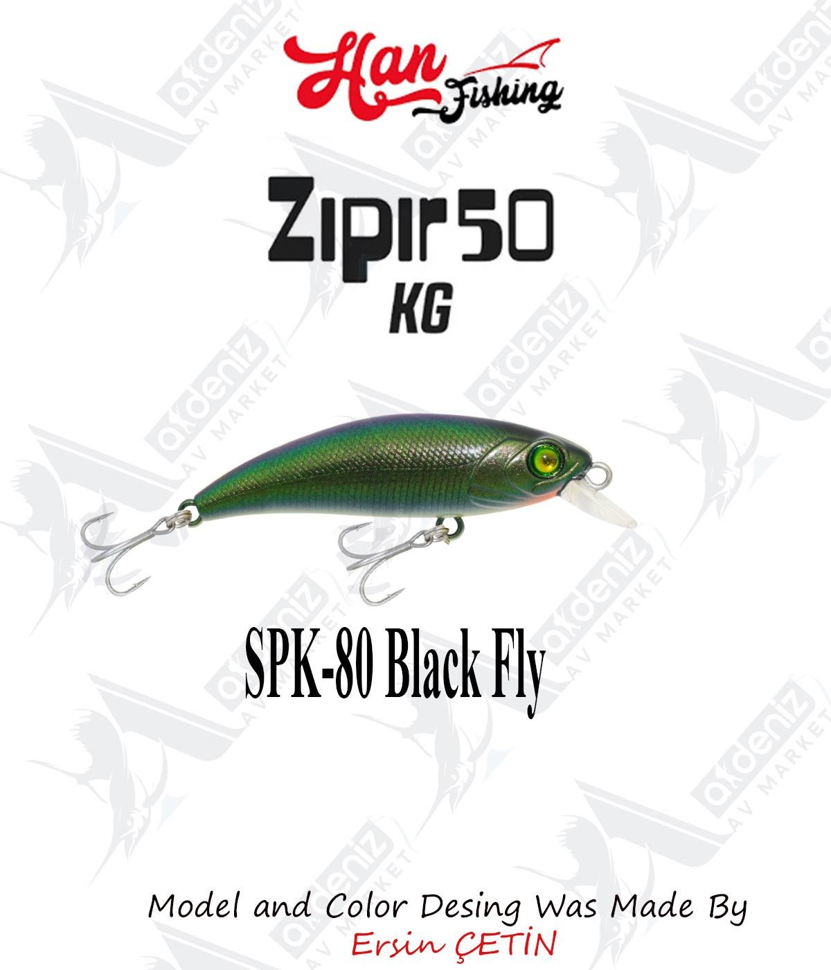 Hanfish Zıpır Kısa Gaga SPK-80 Black FlyHAN FİSHİNG