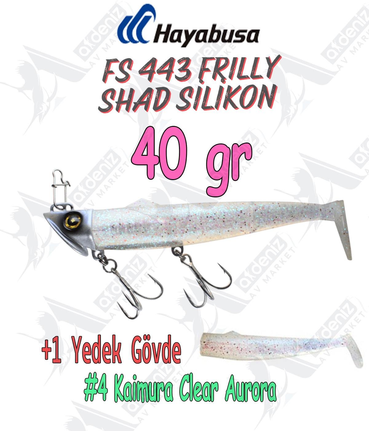 Hayabusa Frilly Shad FS 443 Silikon Sahte Balık 40gr Color:4 Kaimura Clear AuroraHAYABUSA