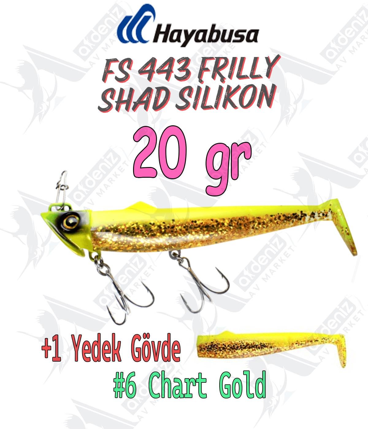 Hayabusa Frilly Shad FS 443 Silikon Sahte Balık 20gr Color:6 Chart GoldHAYABUSA