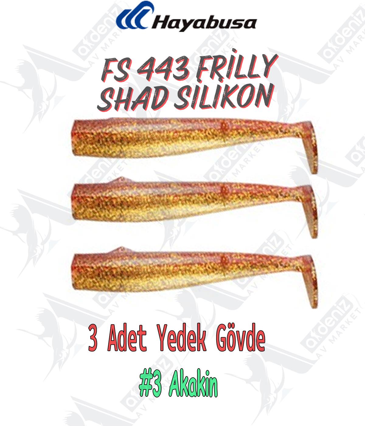 Hayabusa Frilly Shad FS 444 Silikon Balık Yedek Gövde 3 Adet Color:3HAYABUSA