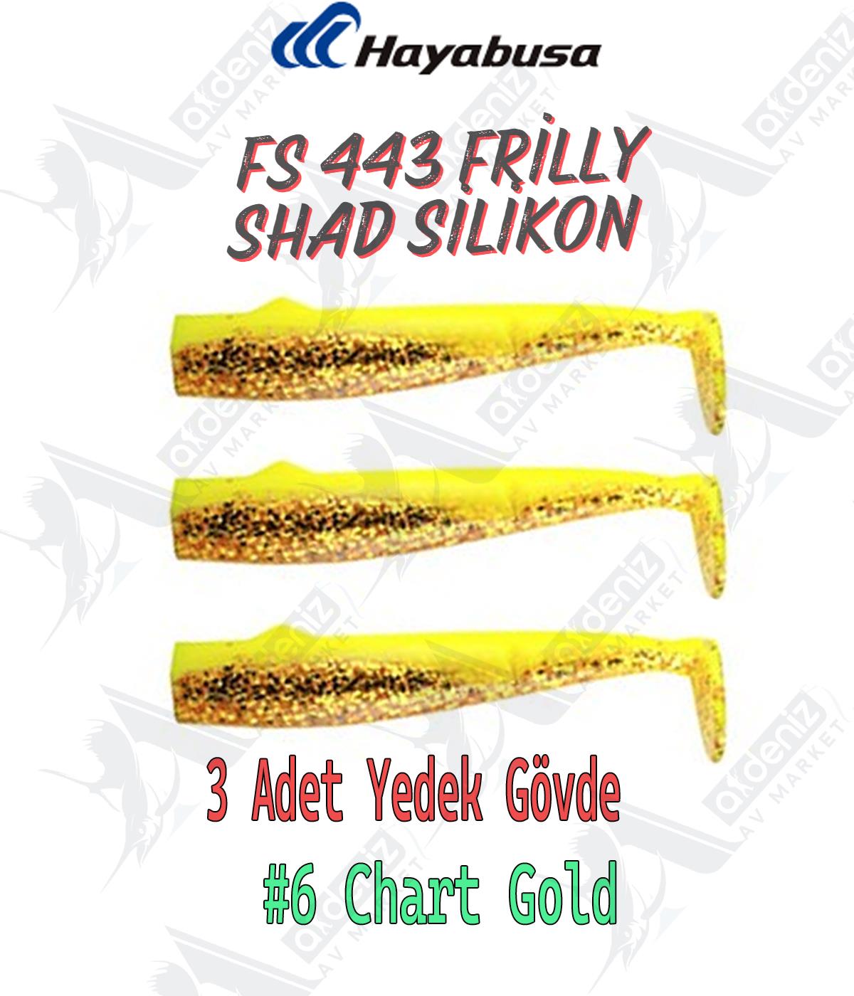 Hayabusa Frilly Shad FS 444 Silikon Balık Yedek Gövde 3 Adet Color:6HAYABUSA