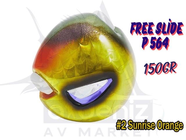 Hayabusa P 564 Tai Rubber Free Slide SF Head 150gr Jig Suni Yem #2 Sunrise OrangeHAYABUSA