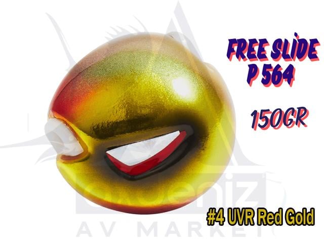 Hayabusa P 564 Tai Rubber Free Slide SF Head 150gr Jig Suni Yem #4 UVR Red GoldHAYABUSA