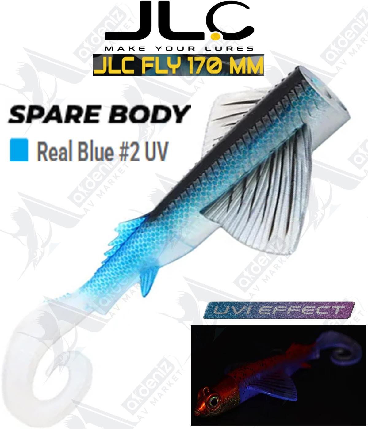 JLC Jigging A La Carta FLY Body 170 mm Silikon Balık (Yedek Gövde) Color:Real Blue #2 UVJLC JİGGİNG A LA CARTA