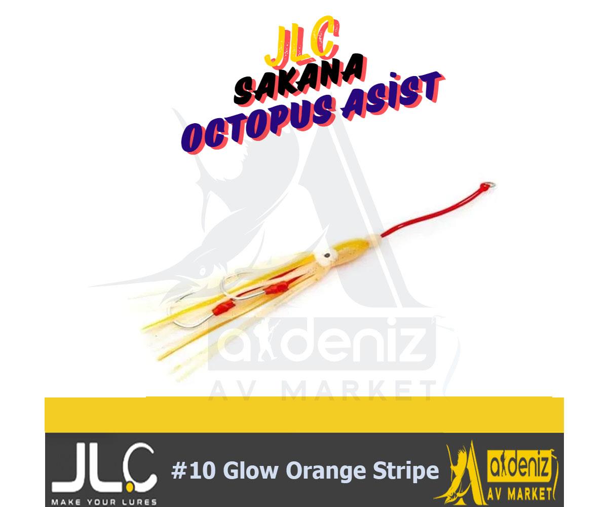 JLC Octopus M&W Soft Bait S-2 12cm Assembly #10 Glow Orange StripeJLC JİGGİNG A LA CARTA