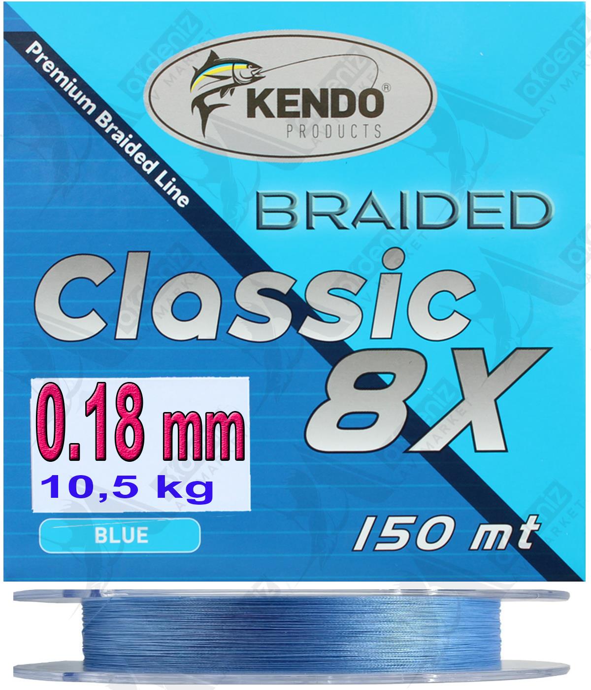 Kendo Classic 8X 0.18 mm 150m Blue Örgü İp MisinaKENDO