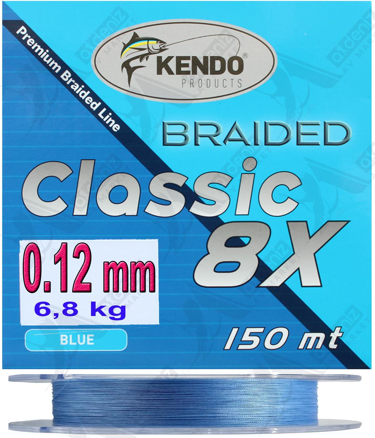Kendo Classic 8X 0.12 mm 150m Blue Örgü İp MisinaKENDO