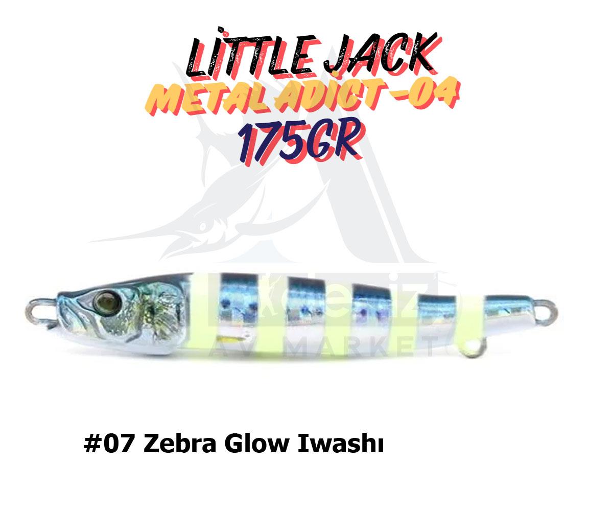 Little Jack Metal Adict-04 175 gr Jig Yem #07 Zebra Glow IwashıLİTTLE JACK