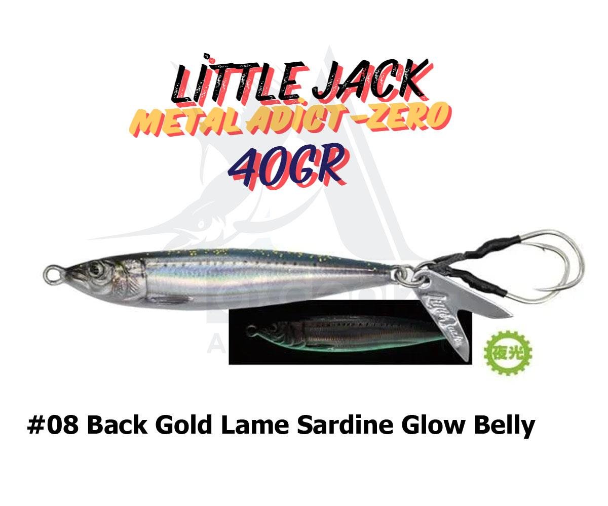 Little Jack Metal Adict-ZERO 40 gr Jig Yem #08 Back Gold Lame Sardine Glow BellyLİTTLE JACK