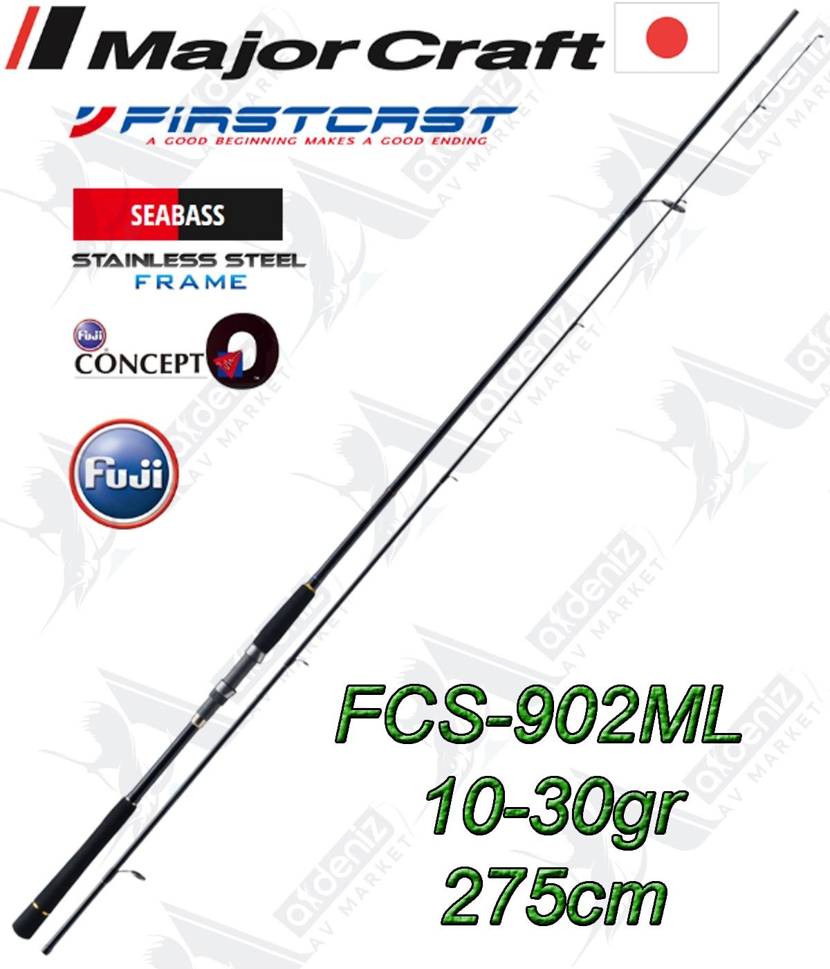 Major Craft Firstcast Seabass FCS-902ML 275cm 10-30gr 2 Parça Spin KamışıMAJOR CRAFT
