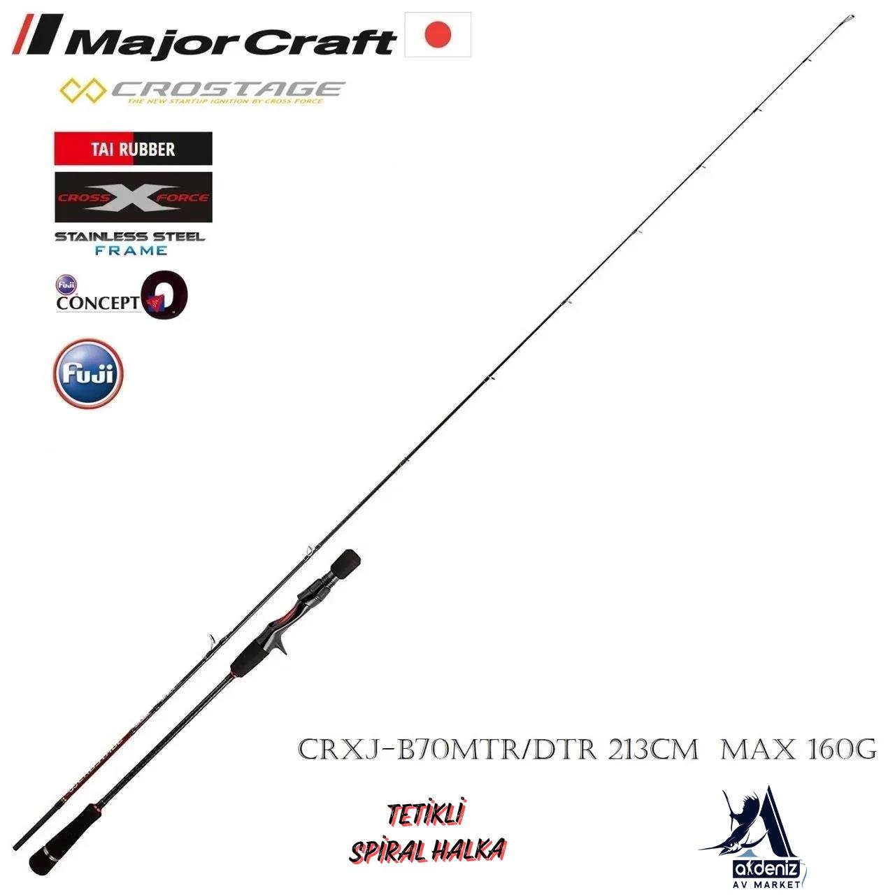 Major Craft New Crostage CRXJ-B70MTR/DTR 2.13 mt Max 160 gr 2P Tai Rubber Kamış (Tetikli)MAJOR CRAFT