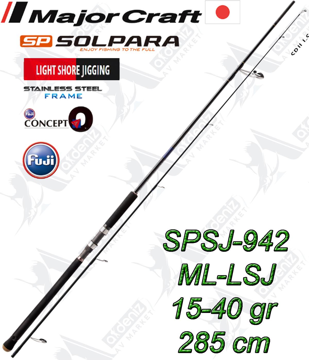 Major Craft New Solpara SPSJ-942ML/LSJ 15-40 gr 285 Cm Light Shore Jigging KamışMAJOR CRAFT