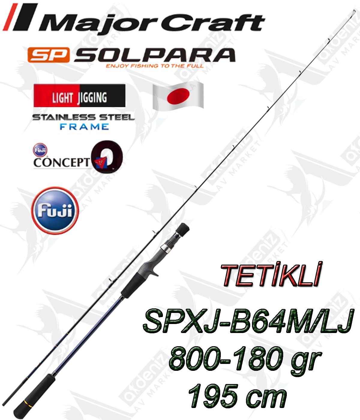 Major Craft Solpara New SPXJ-B64M/LJ Light Jigging Kamış 80-180gr 195cm (Tetikli-Saptan 2 Parça)MAJOR CRAFT