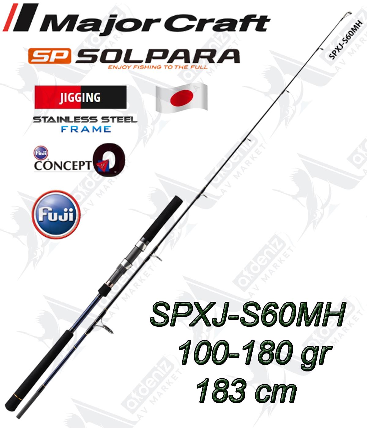Major Craft Solpara New SPXJ-S60MH Jigging Kamış 100-180gr 183cm (Spining-Saptan 2 Parça)MAJOR CRAFT