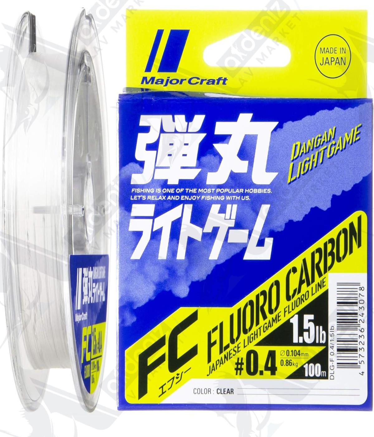 MC Major Craft Dangan Fluoro Shock Leader DLG 0.104mm 1.5Lb (0.67kg) Pe#0.4 100mt.MAJOR CRAFT