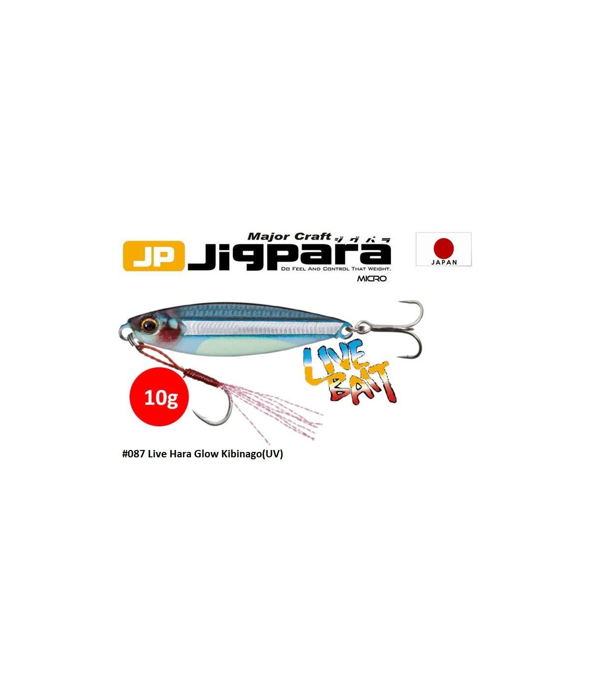 MC Major Craft Jigpara Micro JPM-10L Jig Sahte Yem 10 gr #Live Hara Glow Kibinago UV 87MAJOR CRAFT