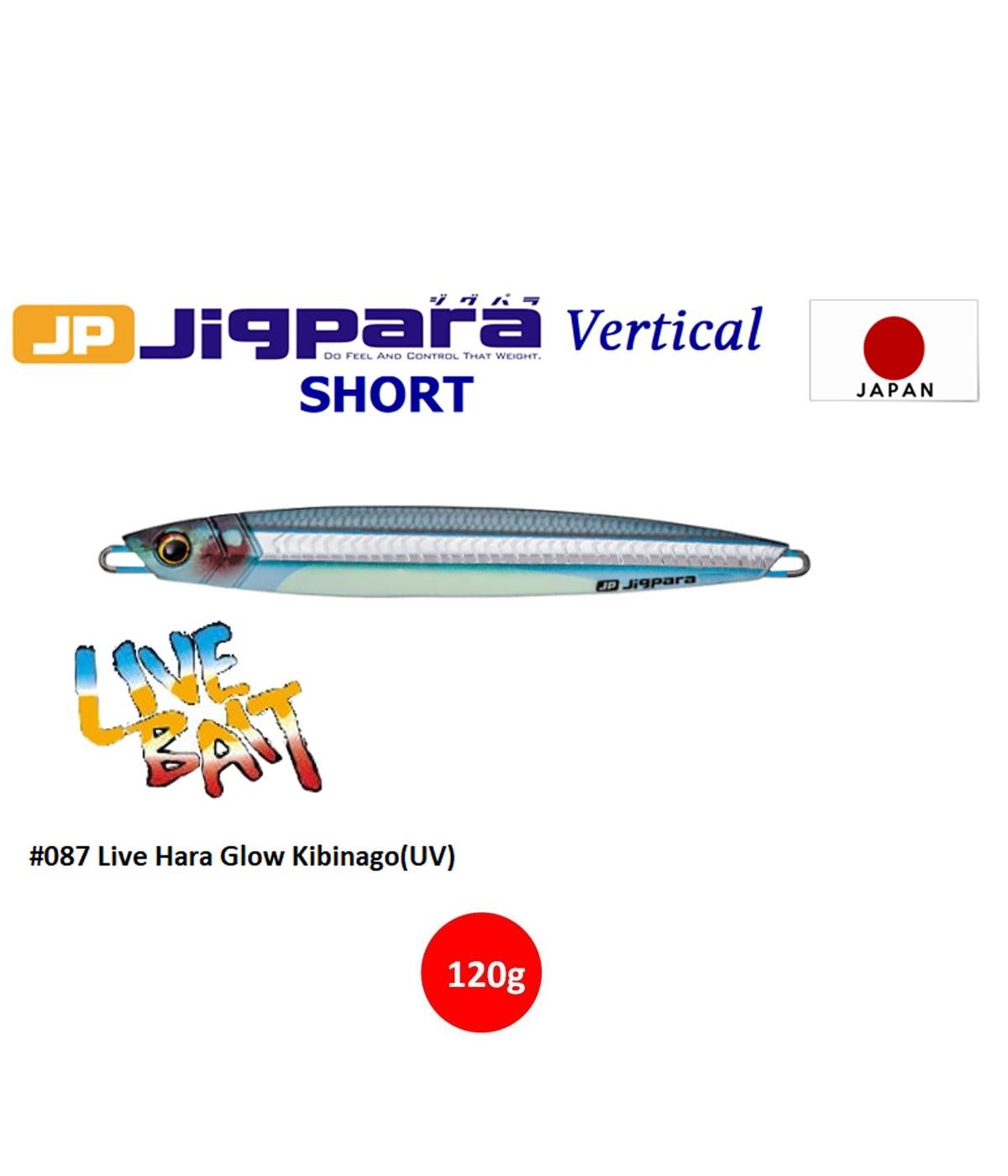 MC Major Craft Jigpara Vertical Short JPV-120L Metal Jig Yem 120 gr #Live Hara Glow Kibinago (UV) 87MAJOR CRAFT