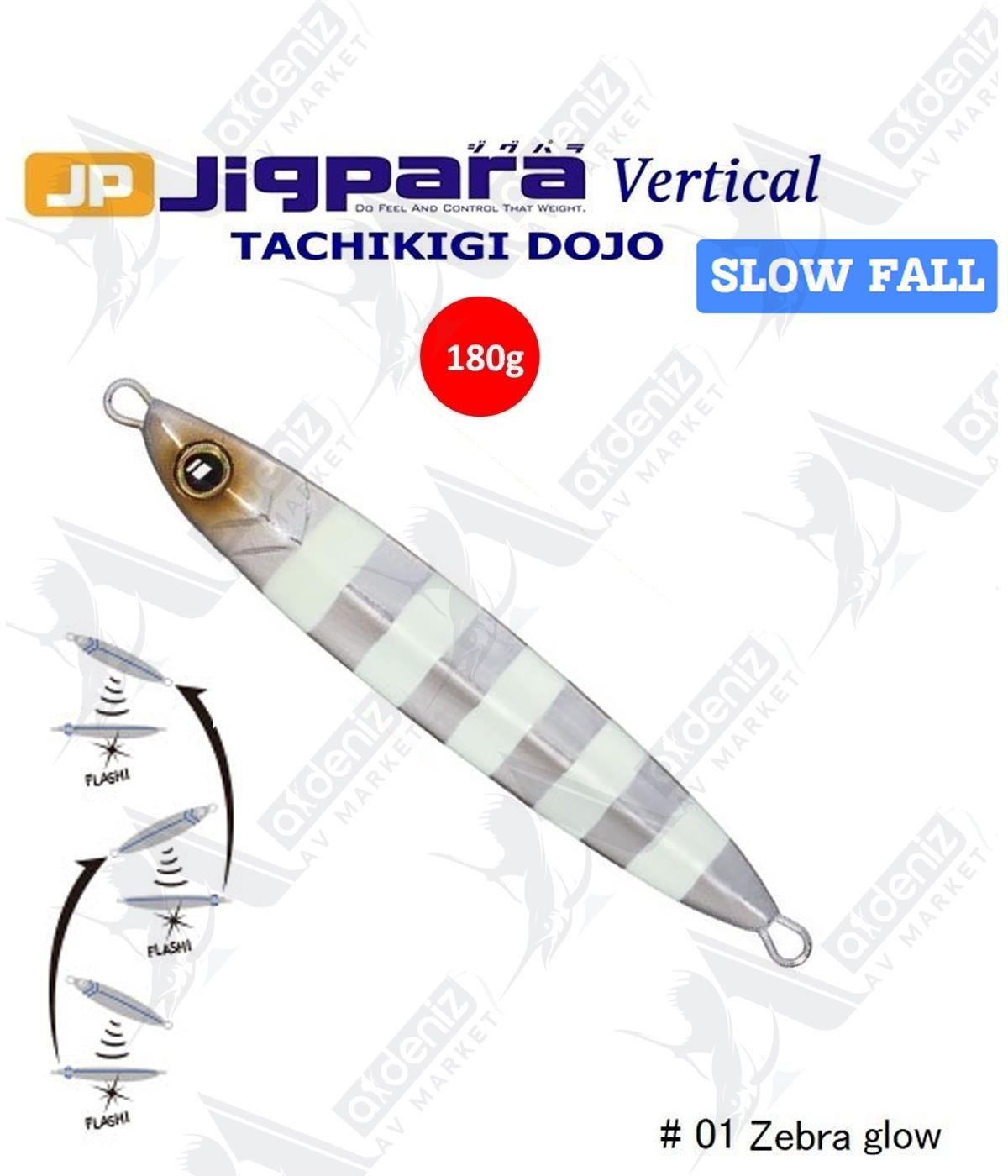 MC Major Craft Jigpara Vertical Tachikigi Dojo Slow TJD-SLOW-180 gr Jig Yem #Zebra Glow 001MAJOR CRAFT
