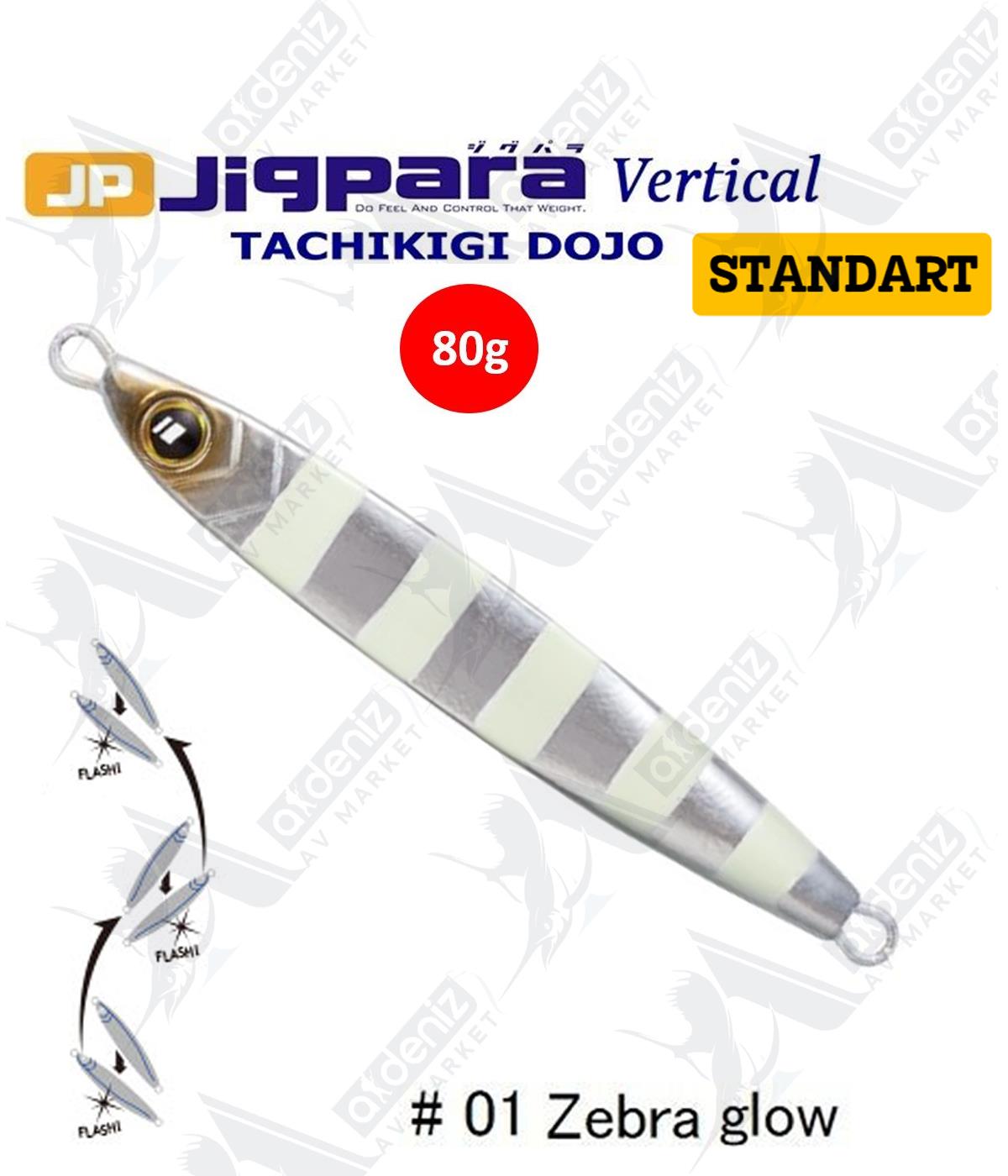 MC Major Craft Jigpara Vertical Tachikigi Dojo Standart TJD-ST-80 gr Jig Yem #Zebra Glow 001MAJOR CRAFT