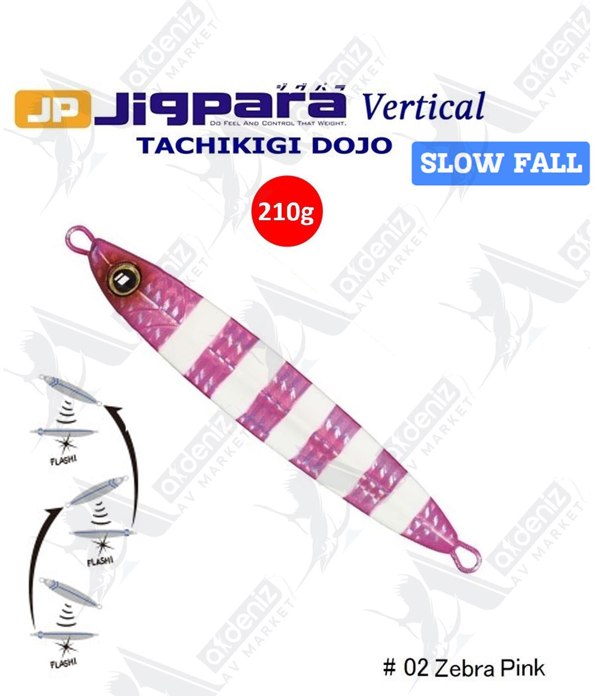MC Major Craft Jigpara Vertical Tachikigi Dojo Slow TJD-SLOW-210 gr Jig Yem #Zebra Pink 002MAJOR CRAFT