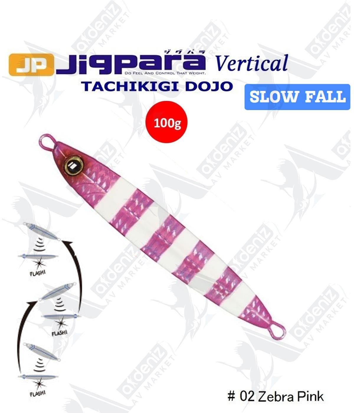 MC Major Craft Jigpara Vertical Tachikigi Dojo Slow TJD-SLOW-100 gr Jig Yem #Zebra Pink 002MAJOR CRAFT