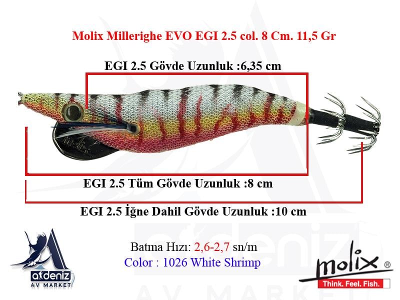 Millerighe EVO Egi 2.5 8 Cm. 11,5 Gr. #1026 White Shrimp