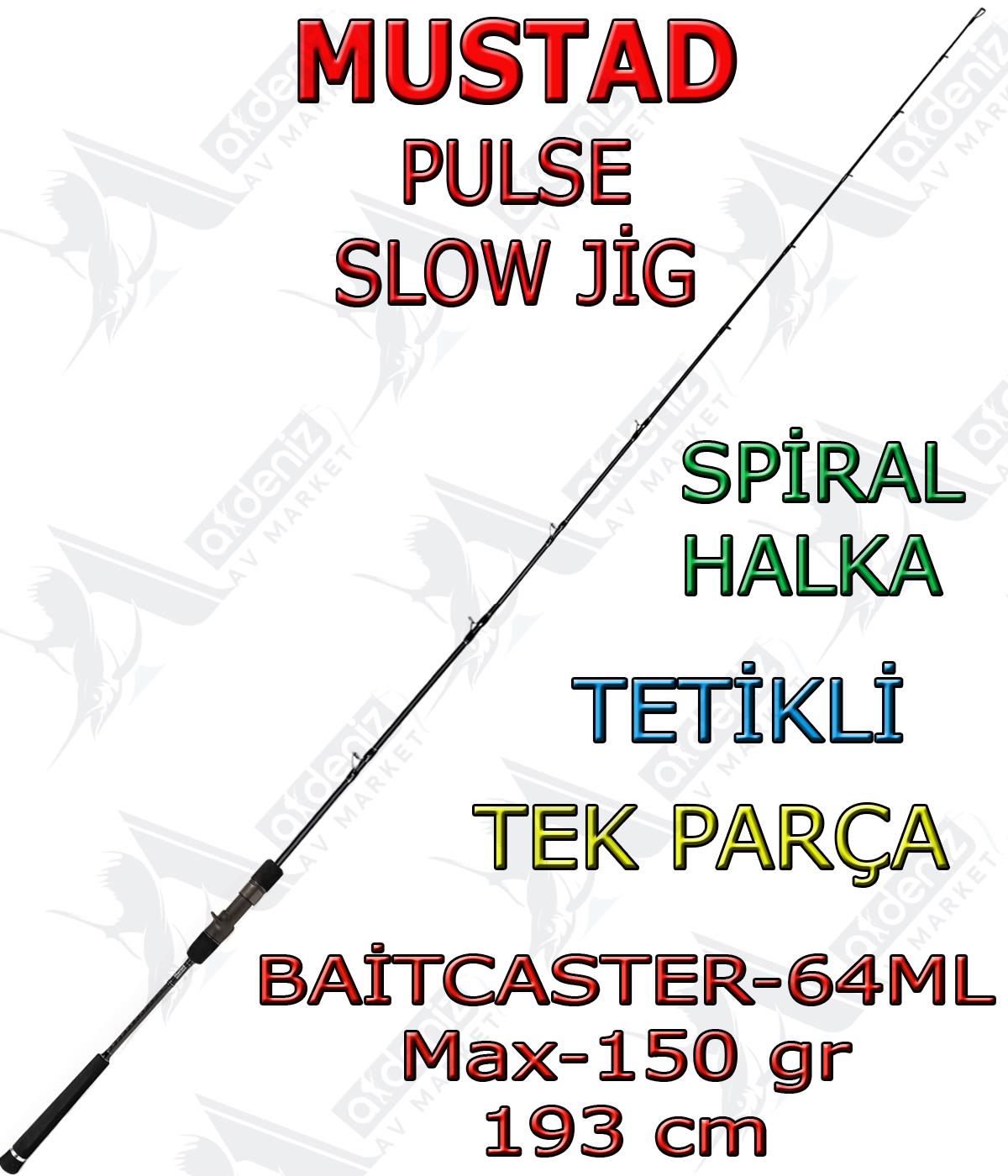 Mustad Pulse Slow Jigging Max-150gr Baitcaster-ML 6'4'' 193 Cm (Tetikli-Tek Parça-Spiral Halka) Jig KamışıMUSTAD