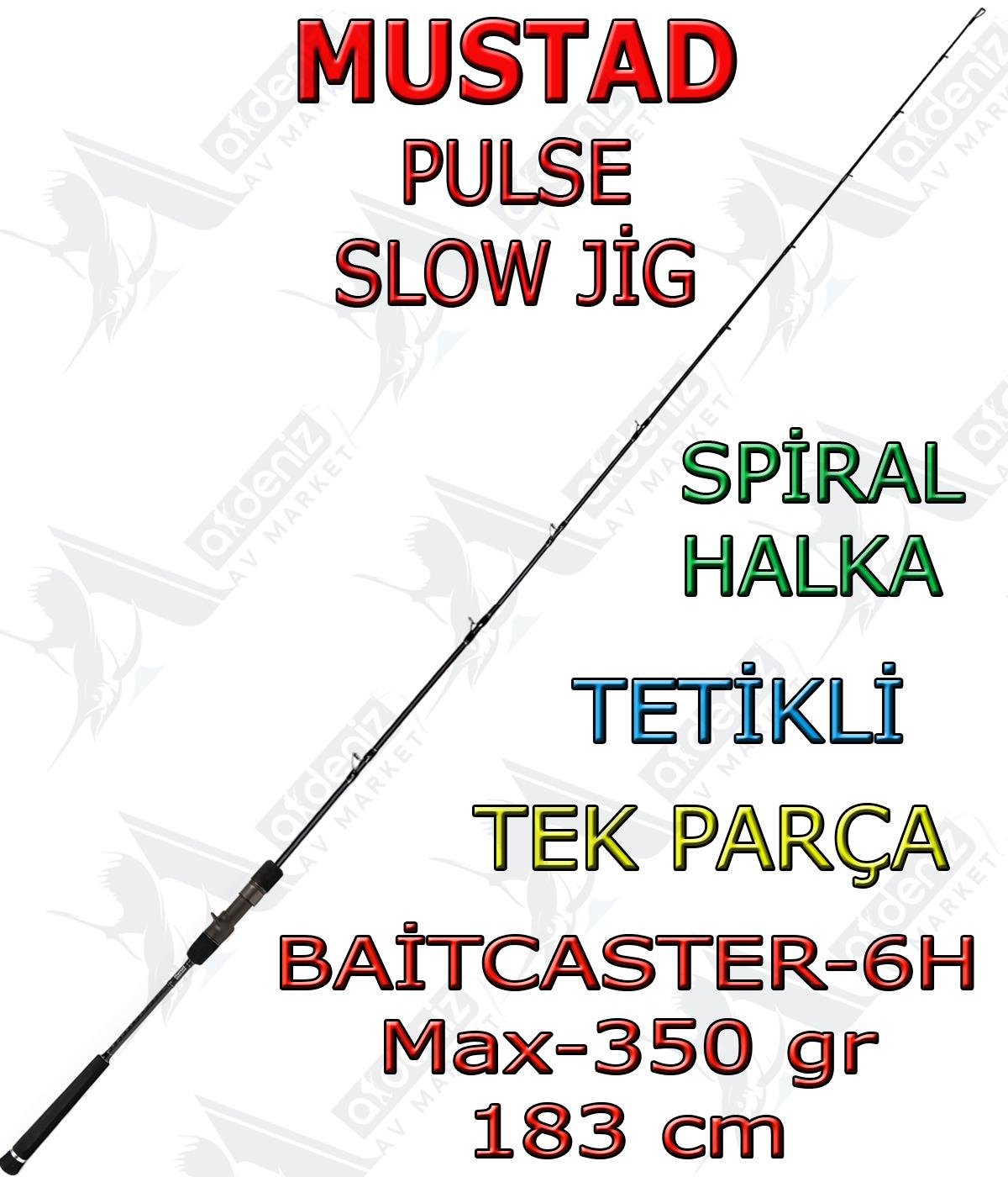 Mustad Pulse Slow Jigging Max-350gr Baitcaster-H 6'0'' 183 Cm (Tetikli-Tek Parça-Spiral Halka) Jig KamışıMUSTAD