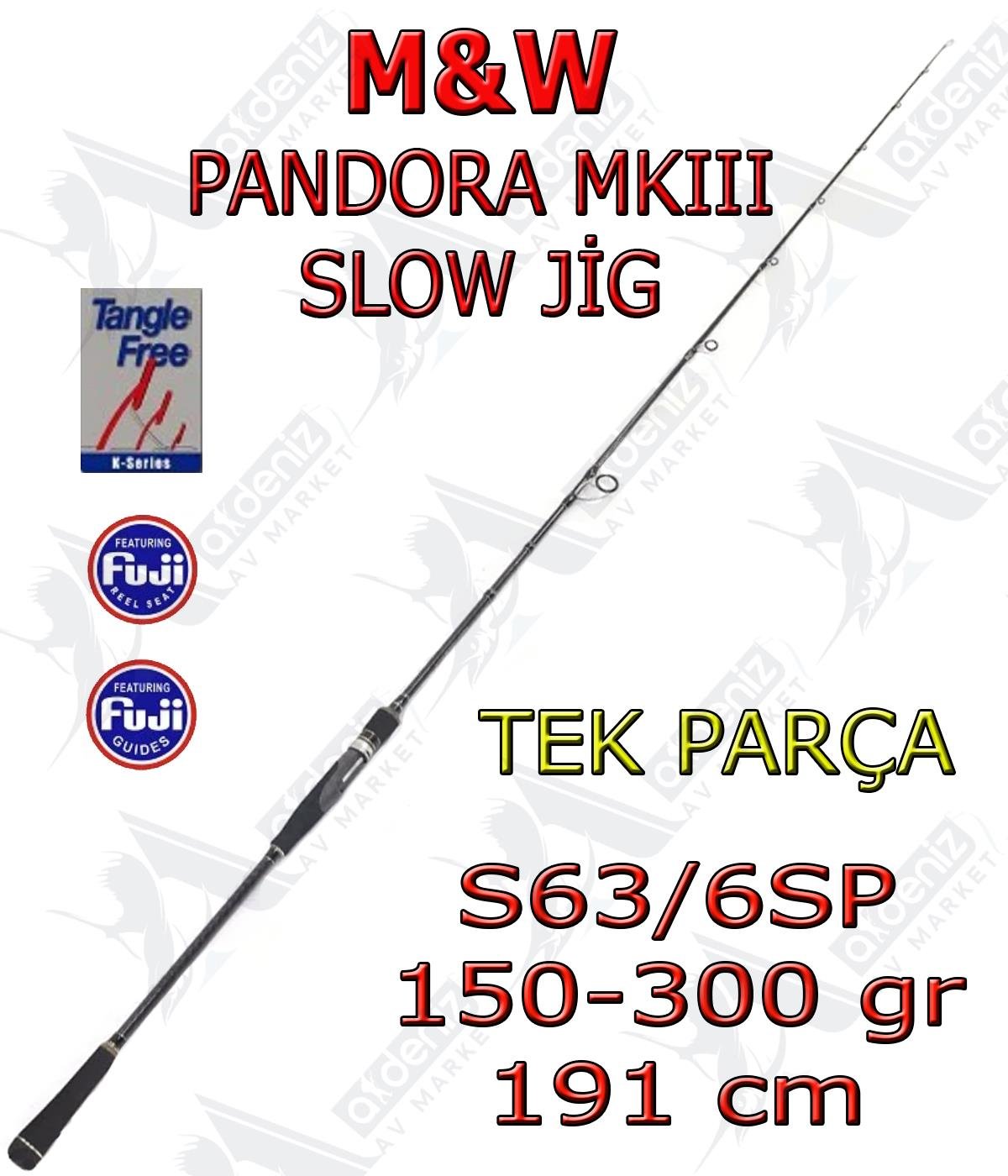 M&W Pandora MKIII S-63/6SP 150-300 Gr 191 Cm Slow Jigging Olta Kamışı (Spinning-Tek Parça)M&W