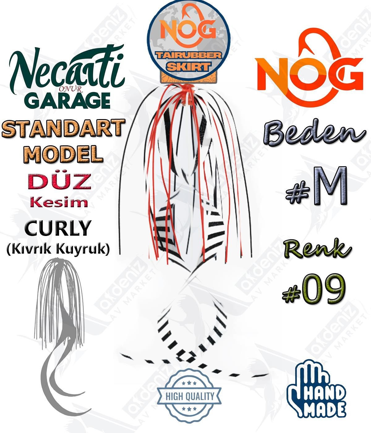 NOG Standart Tai Rubber Skirt Düz Kesim Curly Kuyruk Yedek Etek #09 MNOG Necati Onur Garage