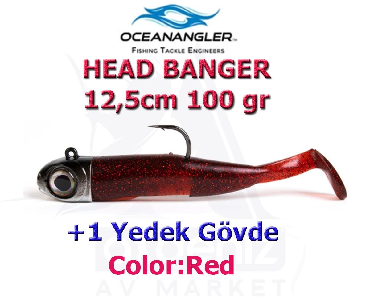 Ocean Angler Head Banger 125mm 100gr Combo +1 Yedek Gövde #RedOCEAN ANGLER
