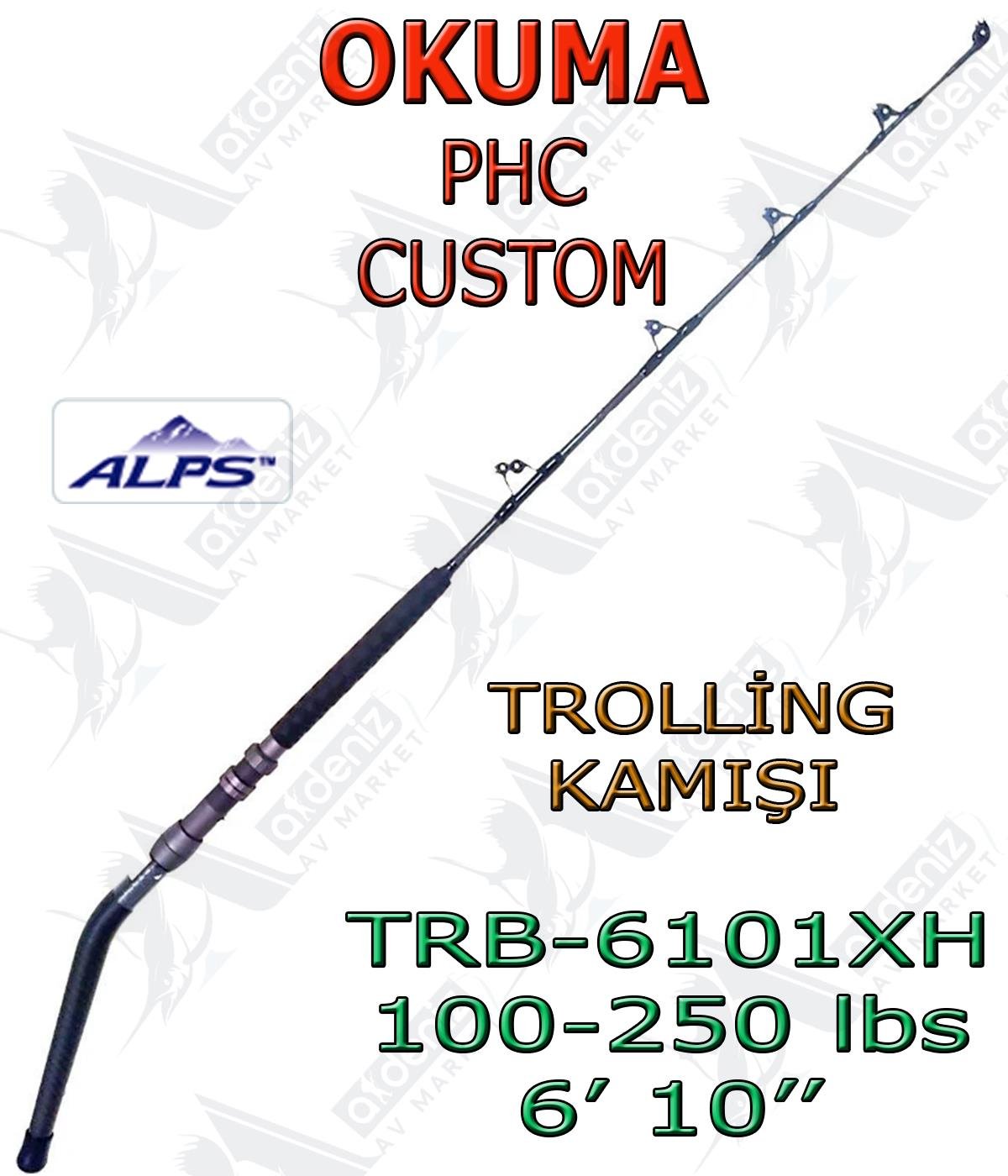 Okuma PCH Custom TRB-6101XH 100-250LBS 6' 10'' 208 Cm Trolling Olta Kamışı (Eğik Sap-Roller Halka-2 Parça)OKUMA