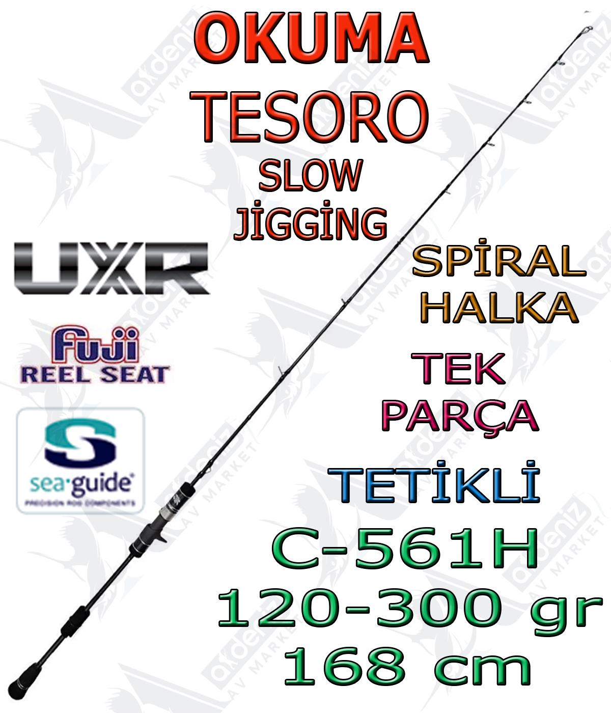 Okuma Tesoro Slow Jig Cast 168cm 120-300gr Jigging Olta Kamışı (Tetikli-Spiral Halka-Tek Parça) TSR-C-561HOKUMA