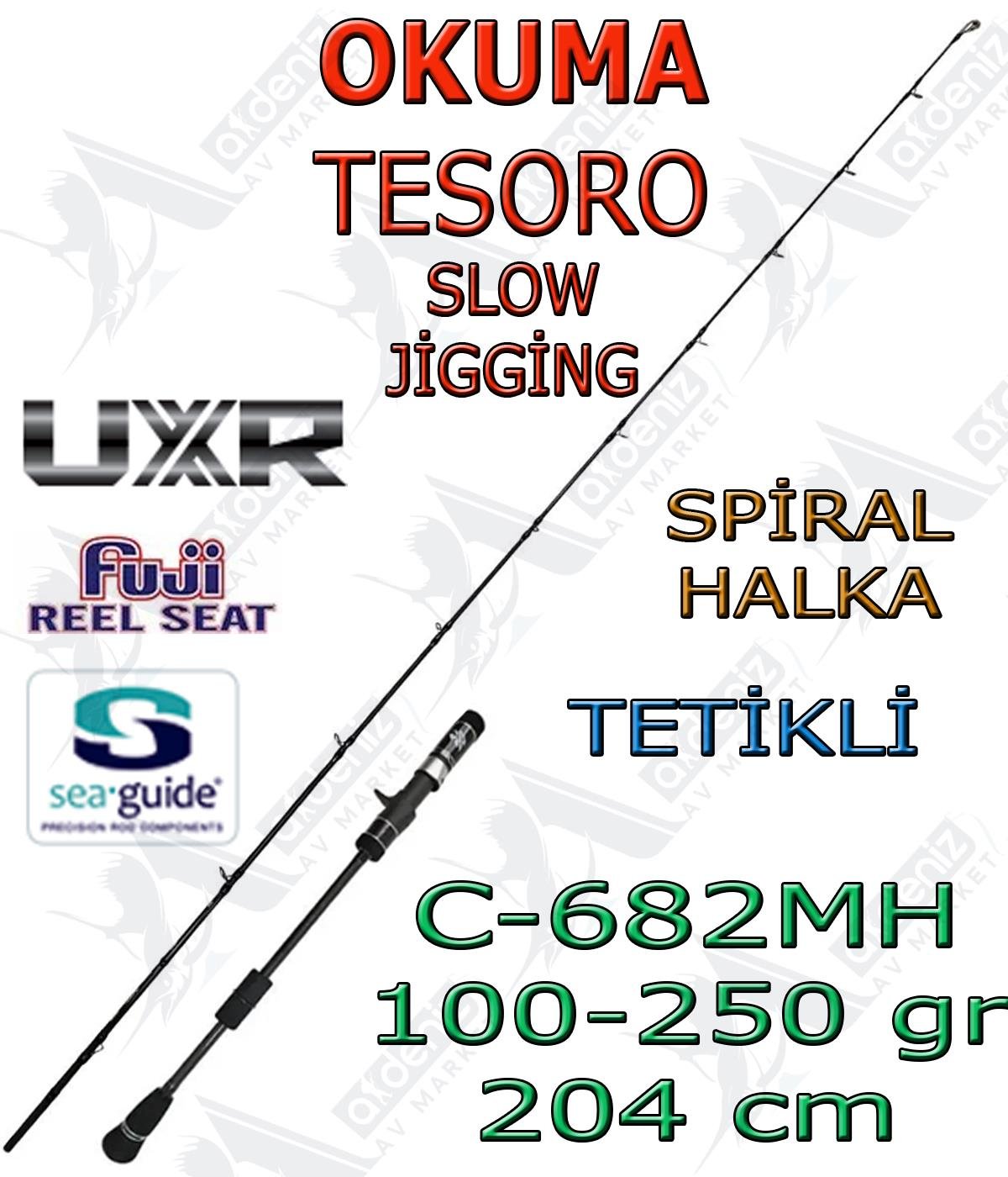 Okuma Tesoro Slow Jig Cast 204cm 100-250gr Jigging Olta Kamışı (Tetikli-Spiral Halka-2 Parça) TSR-C-682MHOKUMA