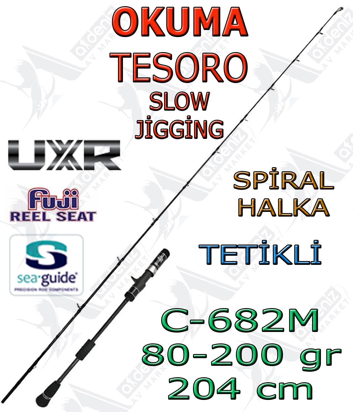 Okuma Tesoro Slow Jig Cast 204cm 80-200gr Jigging Olta Kamışı (Tetikli-Spiral Halka-2 Parça) TSR-C-682MOKUMA