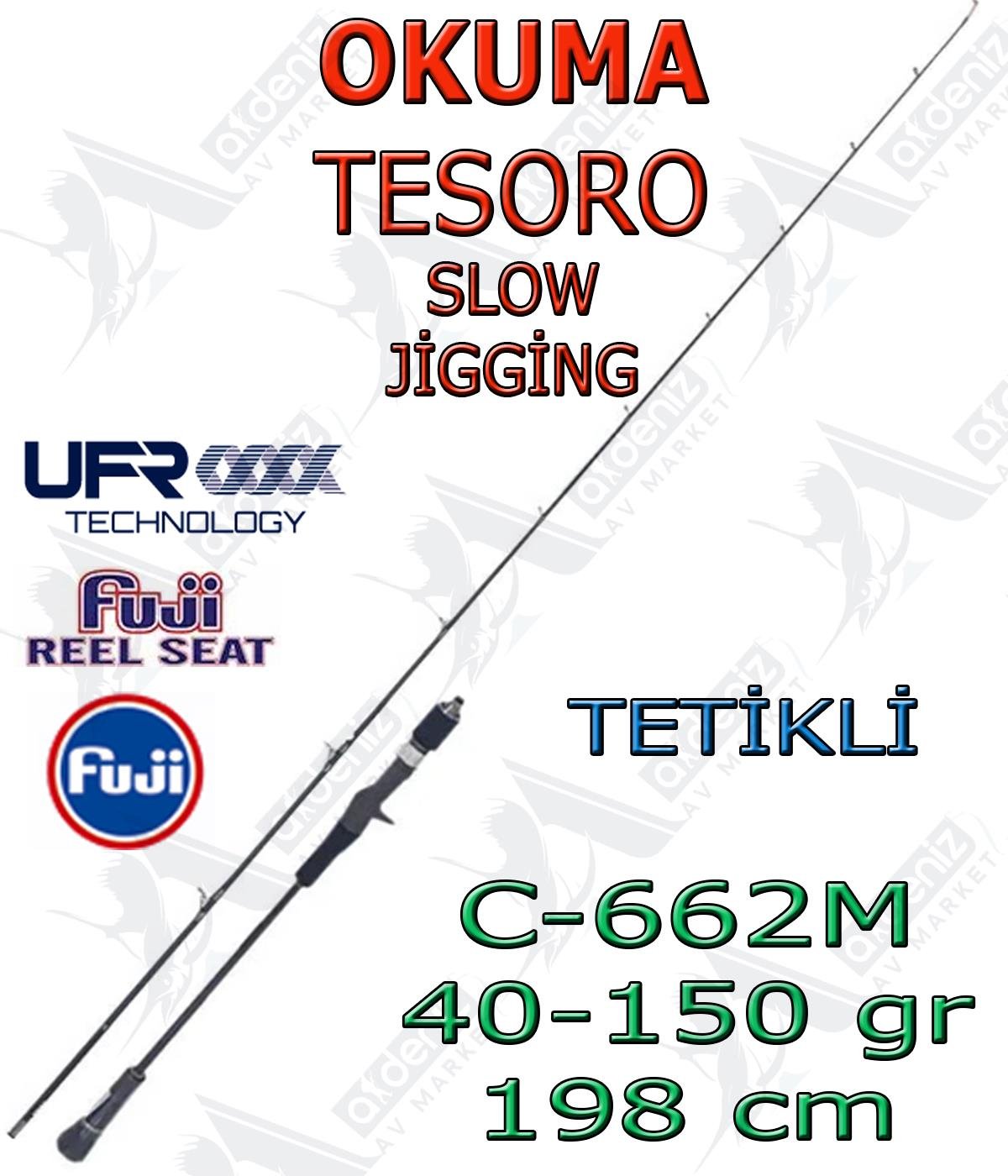 Okuma Tesoro TSR-C-662M PE2 40-150 gr 198 cm Slow Jig Kamışı (Tetikli-2 Parça)OKUMA