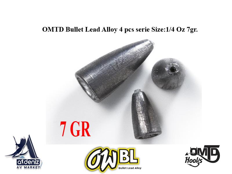 OMTD Bullet Lead Alloy 4 pcs serie OWBL 1/4 oz. 7 Gr.