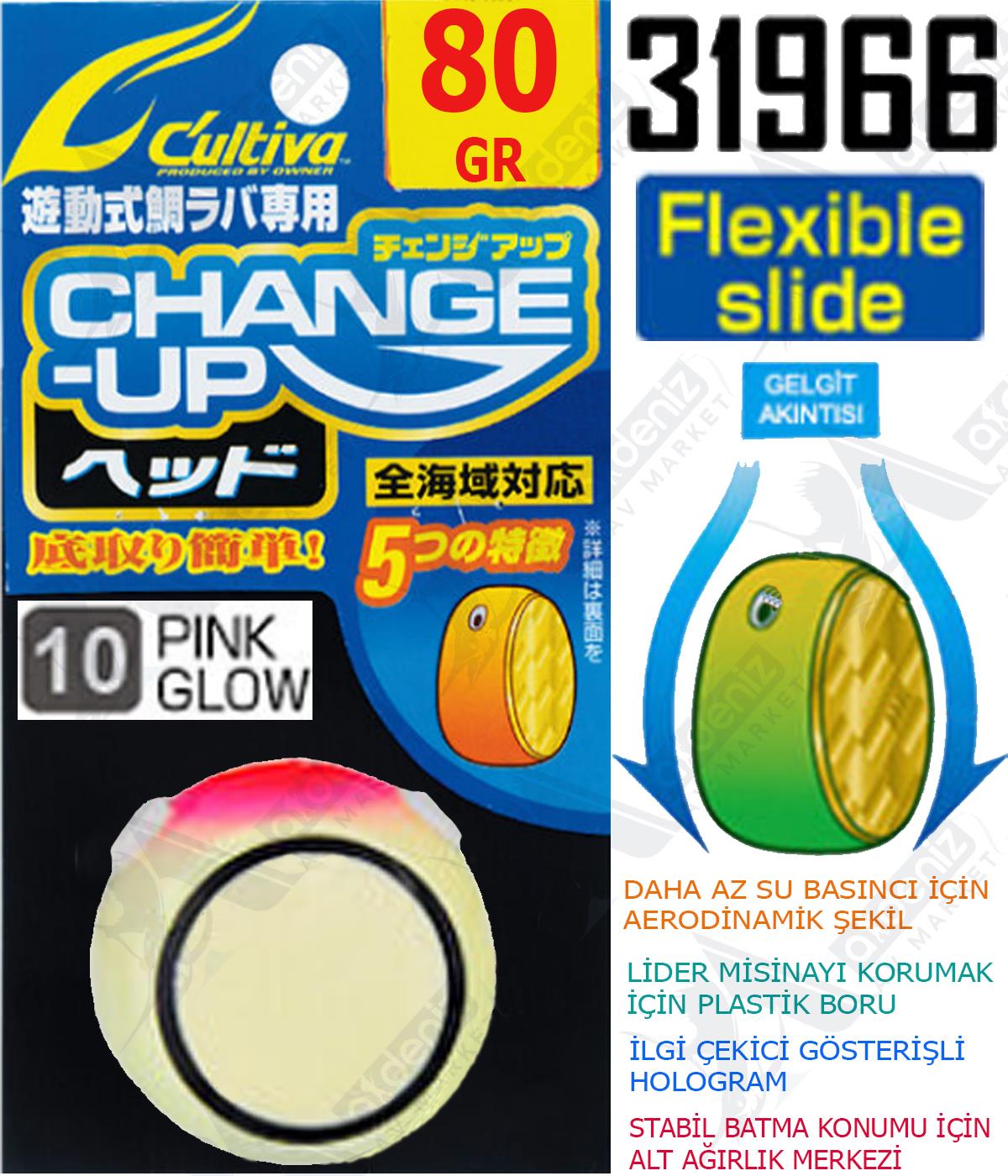 Owner Cultiva Tai Rubber Slider Kafa 31966 Change Up Head 80gr #10 Pink GlowCULTİVA