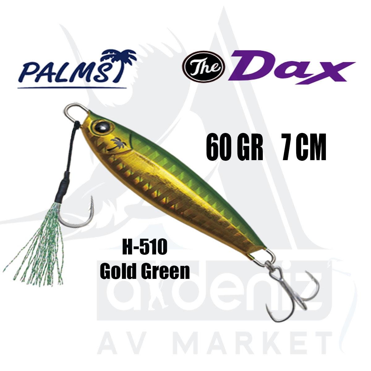 PALMS The Dax 60gr 7cm Jig Yem Color:H-510 Gold GreenPALMS
