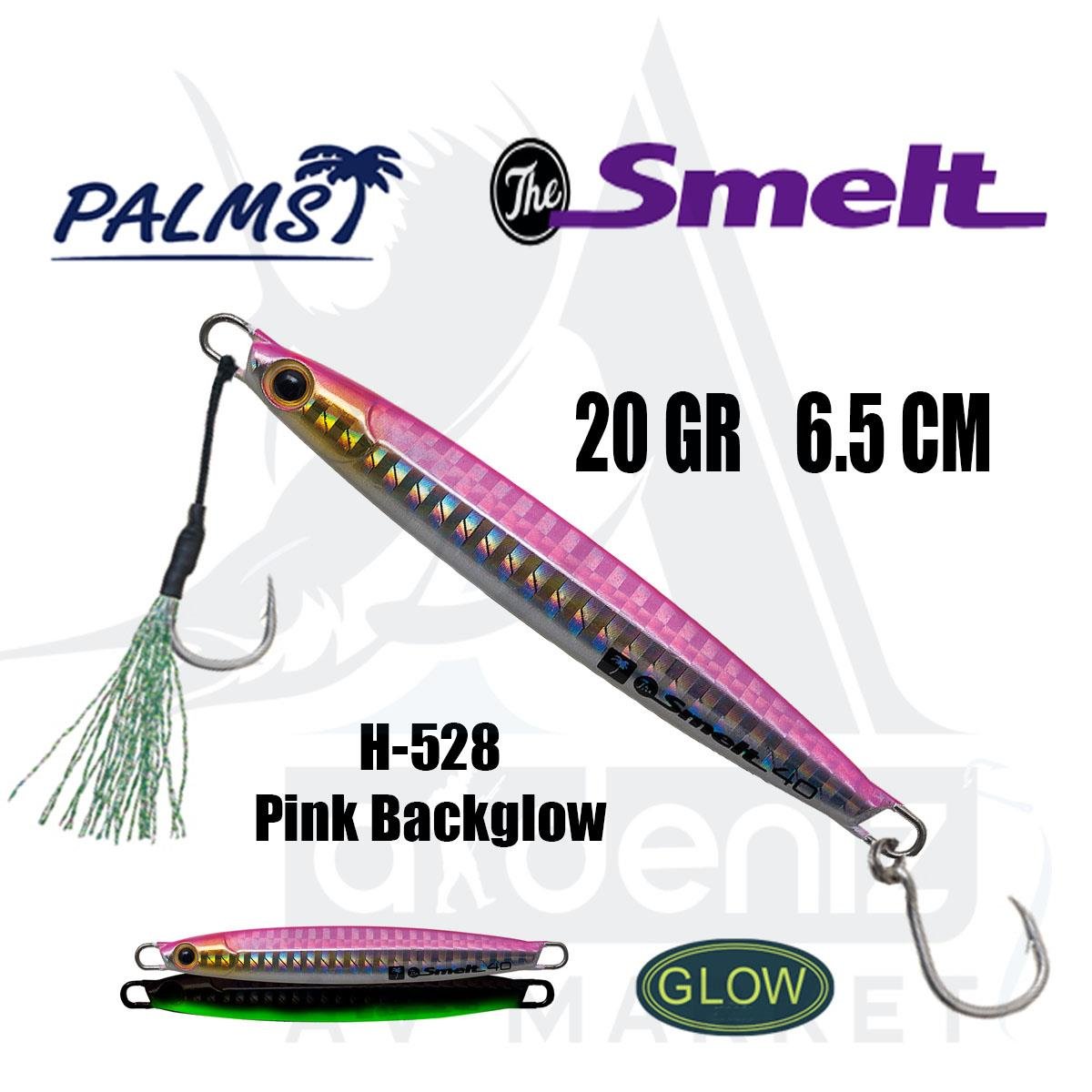 PALMS The Smelt Jig 20gr 6.5cm Jig Yem Color: H-528 Pink BackglowPALMS