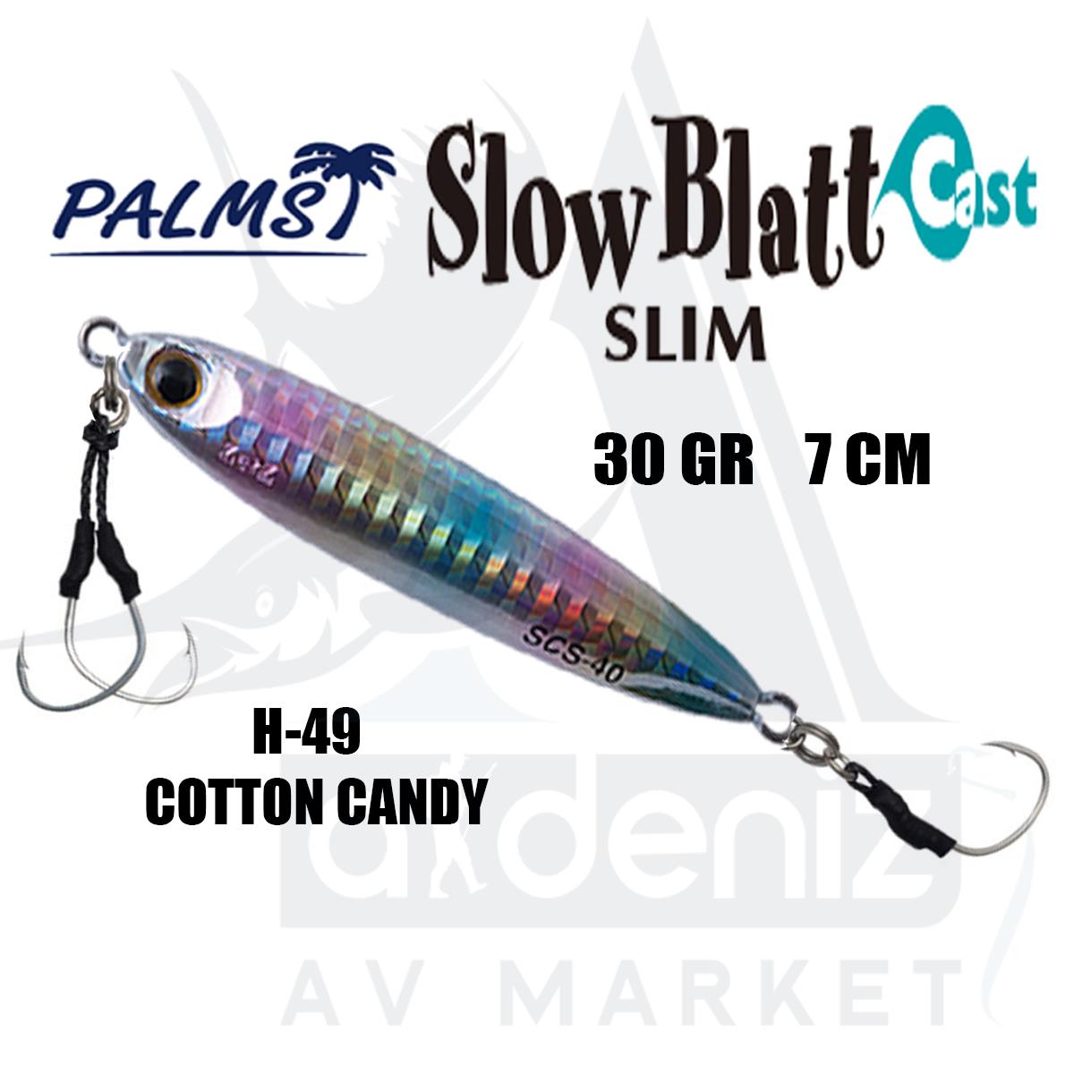 PALMS Zetz Slow Blatt Cast Slim Jig 30gr 7cm Jig Yem Color: H-49 Cotton CandyPALMS