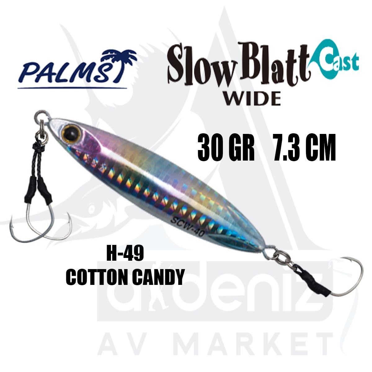 PALMS Zetz Slow Blatt Cast Wide Jig 30gr 7.3cm Jig Yem Color: H-49 Cotton CandyPALMS